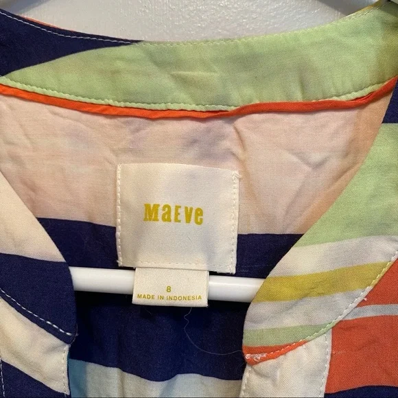 Maeve Anthropologie Sleeveless Button Down Blouse Size 8 - Picture 3 of 7